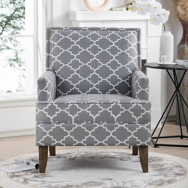 Sillón decorativo moderno para sala de estar con patas de abedul y tapizado de tela cómoda