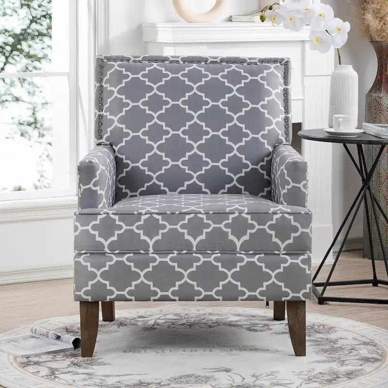 Sillón decorativo moderno para sala de estar con patas de abedul y tapizado de tela cómoda
