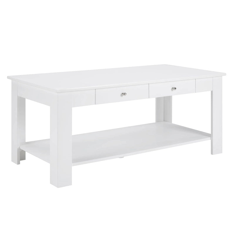 Mesa de centro con 2 cajones y estante