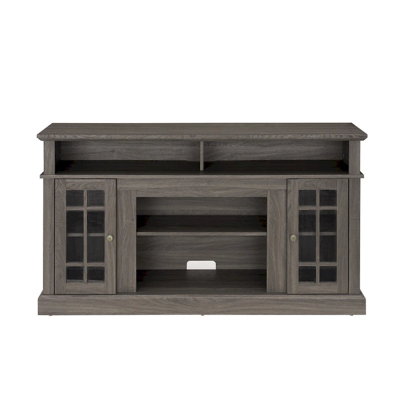 Mueble de TV clásico de 58 pulgadas con almacenamiento abierto y cerrado para televisores de hasta 65 pulgadas