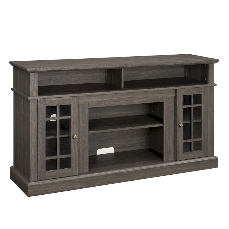 Mueble de TV clásico de 58 pulgadas con almacenamiento abierto y cerrado para televisores de hasta 65 pulgadas