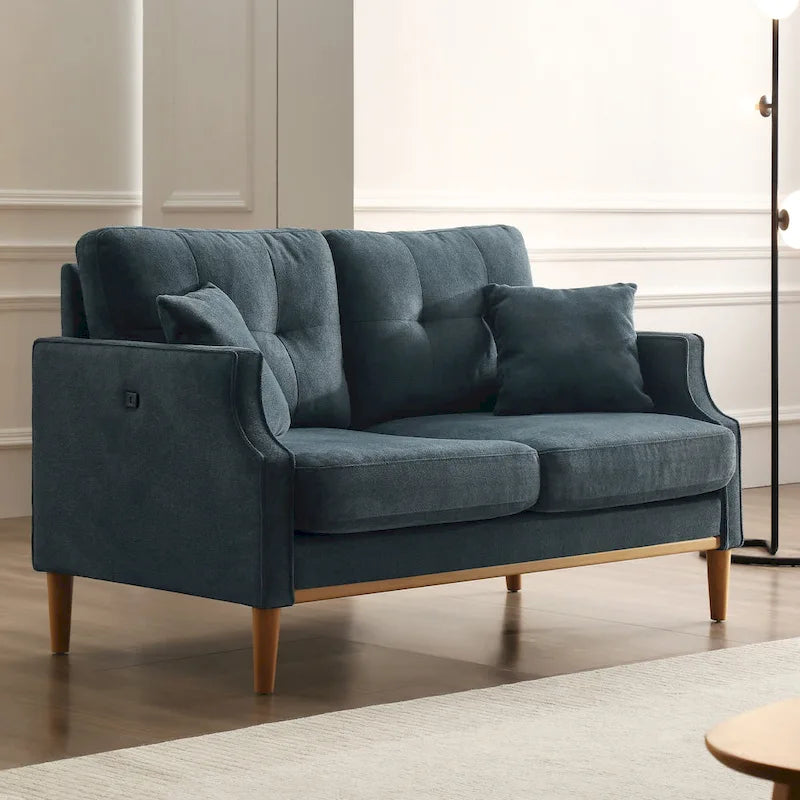 Stoffsofa für 2 Personen mit USB-Ladefunktion
