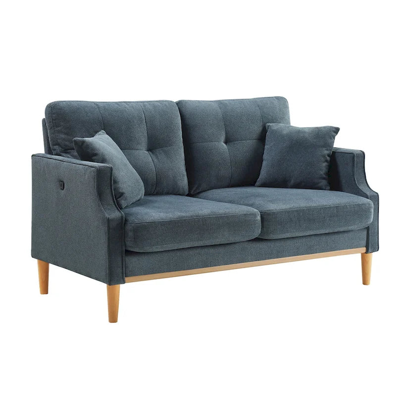 Stoffsofa für 2 Personen mit USB-Ladefunktion