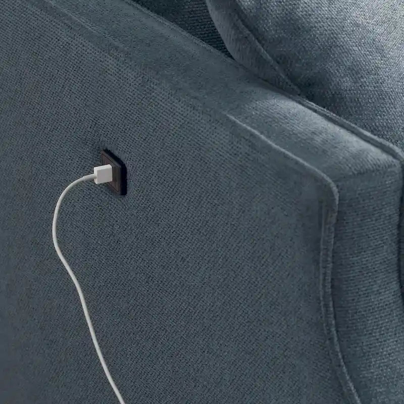 Stoffsofa für 2 Personen mit USB-Ladefunktion