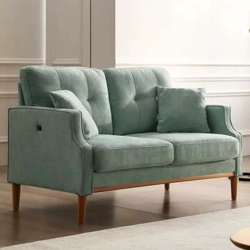 Stoffsofa für 2 Personen mit USB-Ladefunktion