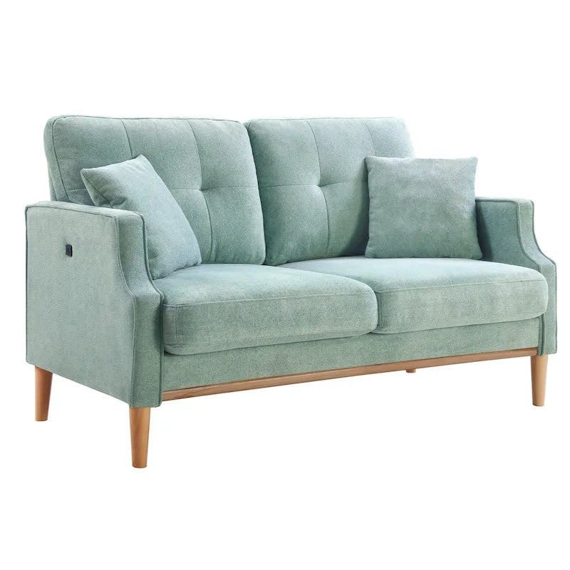 Stoffsofa für 2 Personen mit USB-Ladefunktion