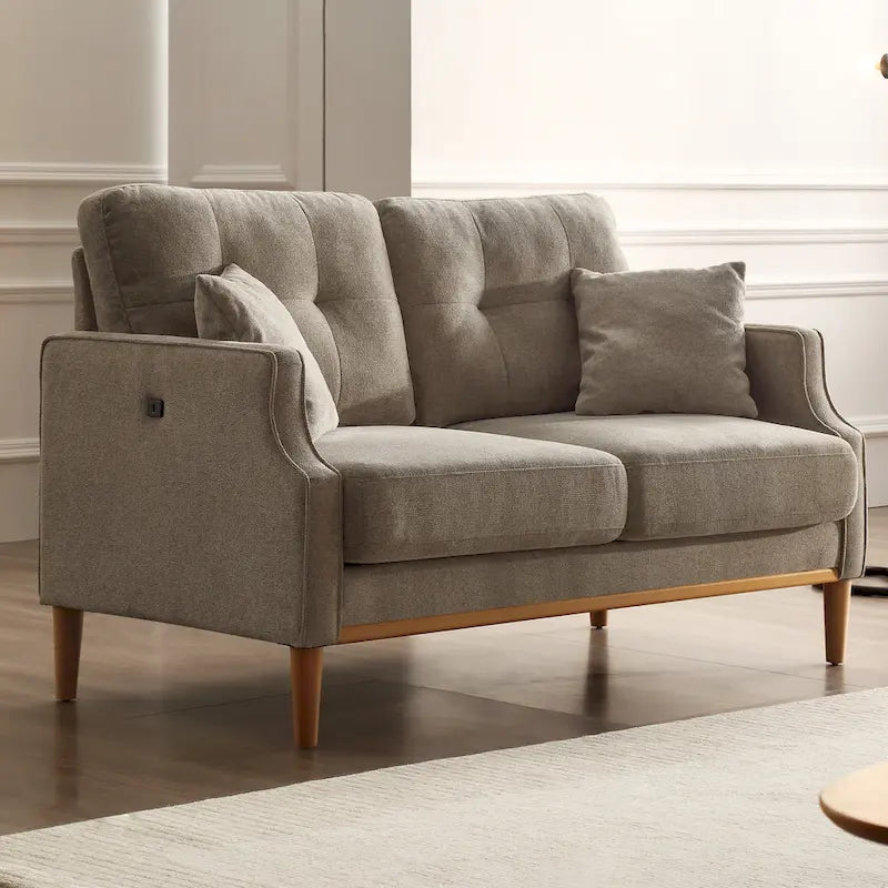 Stoffsofa für 2 Personen mit USB-Ladefunktion