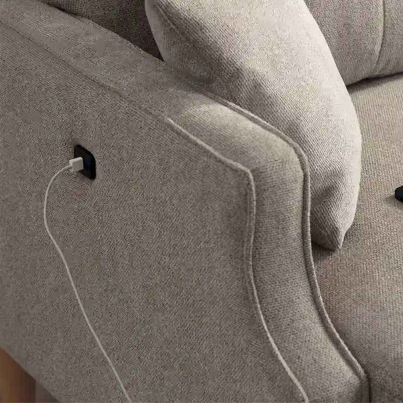 Stoffsofa für 2 Personen mit USB-Ladefunktion