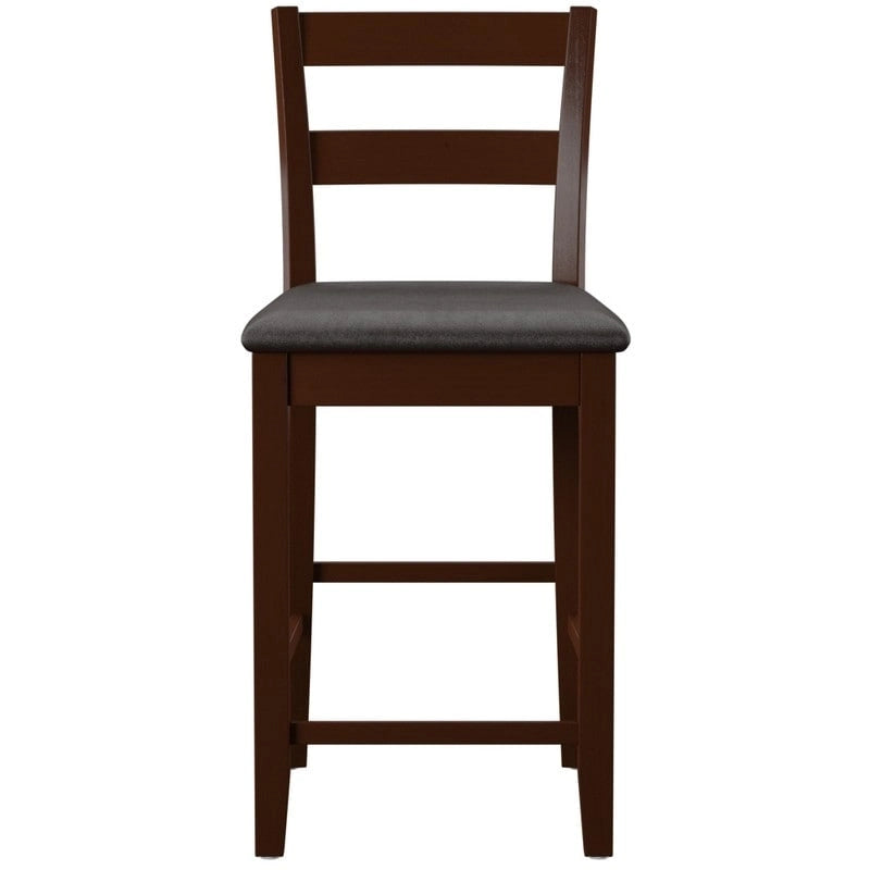 Taburete de madera color espresso para barra