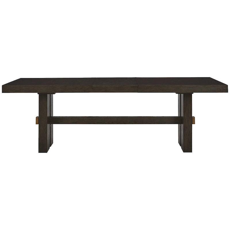 Mesa de comedor rectangular extensible de color marrón oscuro - 40 W x 90 D x 30.25 H pulgadas