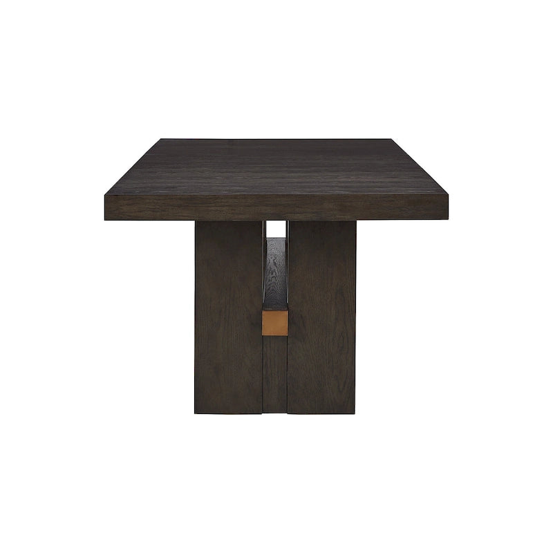 Mesa de comedor rectangular extensible de color marrón oscuro - 40 W x 90 D x 30.25 H pulgadas