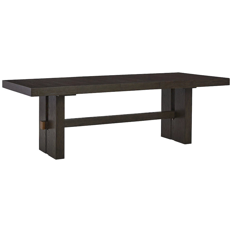 Mesa de comedor rectangular extensible de color marrón oscuro - 40 W x 90 D x 30.25 H pulgadas