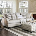 Zito Transitional Grey Linen Fabric Padded Sofa by Furniture of America