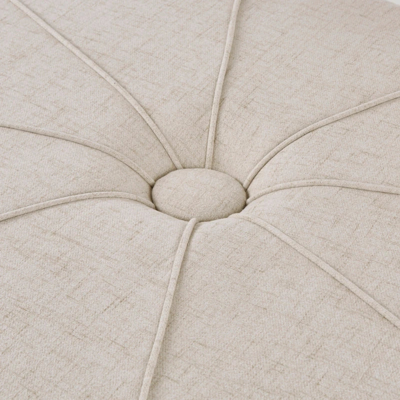Gepolsterter, gesteppter, ovaler Oversize-Hocker