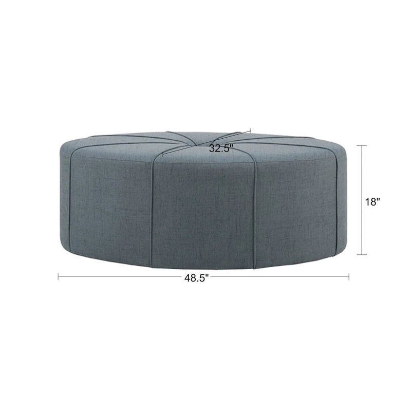 Gepolsterter, gesteppter, ovaler Oversize-Hocker