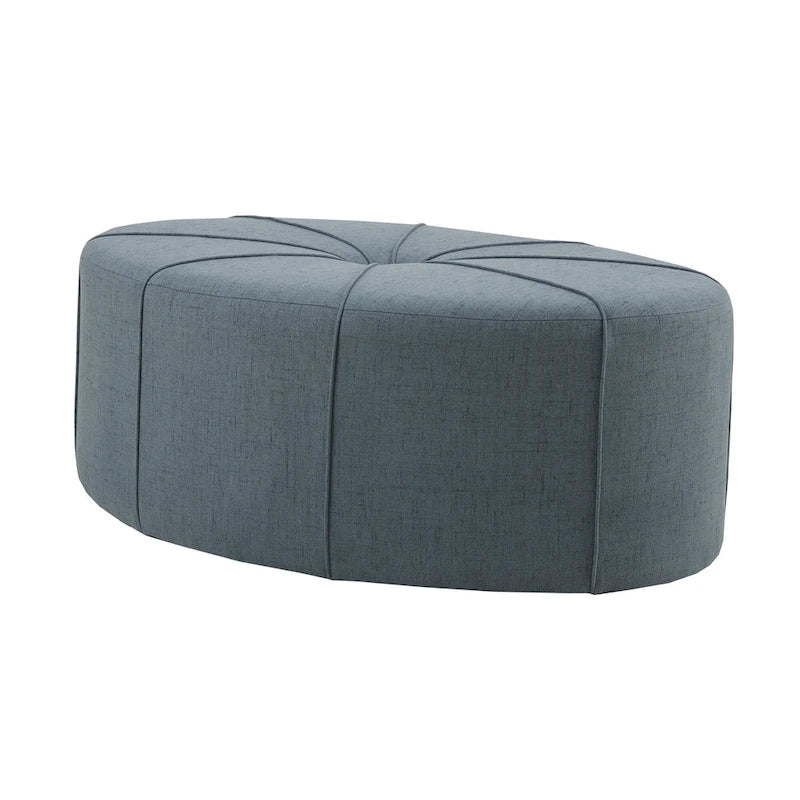 Gepolsterter, gesteppter, ovaler Oversize-Hocker