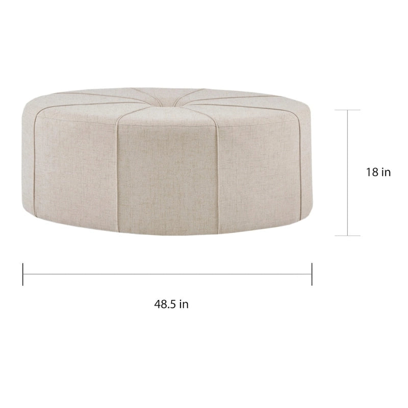 Gepolsterter, gesteppter, ovaler Oversize-Hocker