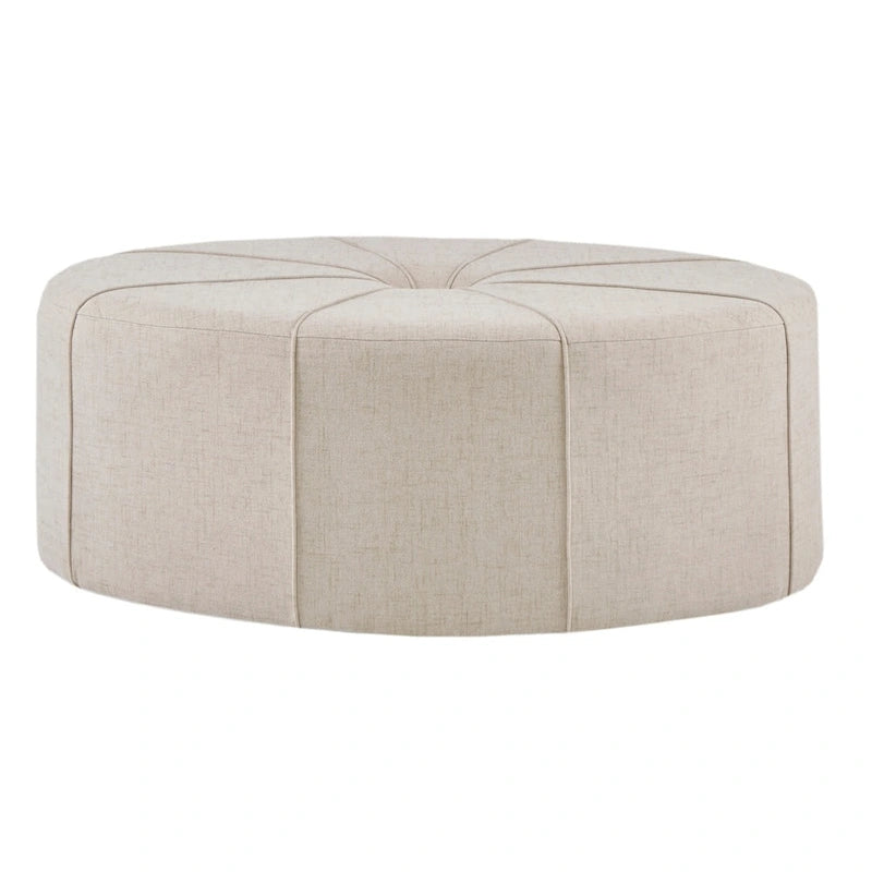 Gepolsterter, gesteppter, ovaler Oversize-Hocker