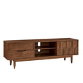 Mueble de TV de madera de estilo moderno de mediados de siglo con 2 cajones