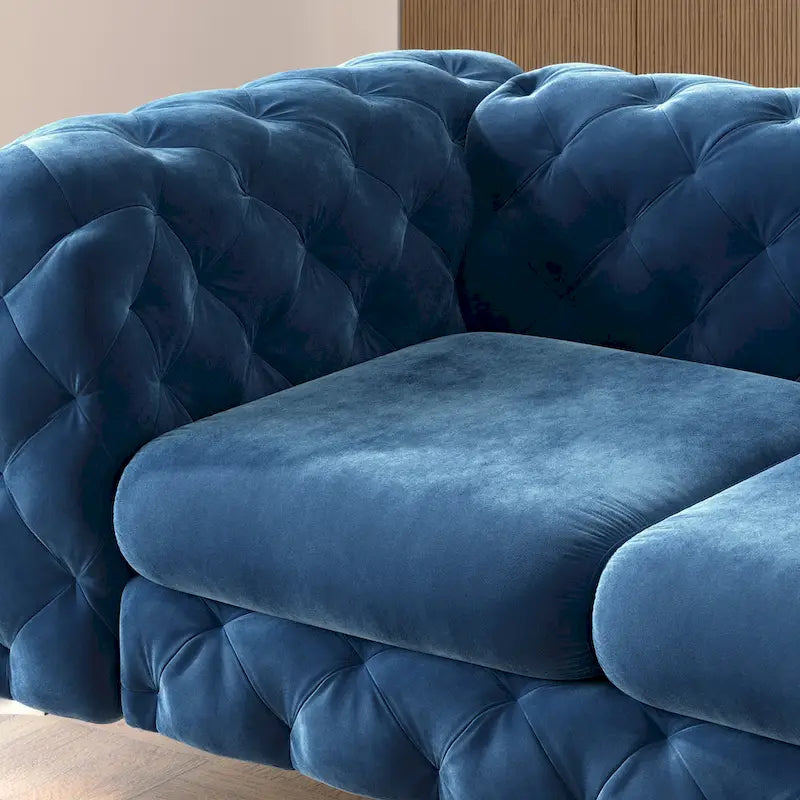 Sofá biplaza Chesterfield de terciopelo capitoné