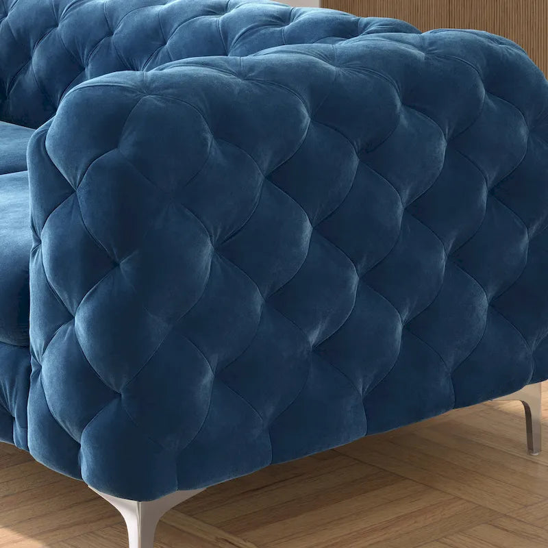 Sofá biplaza Chesterfield de terciopelo capitoné