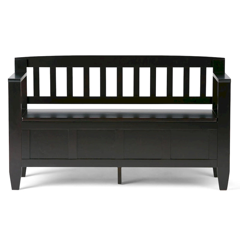 Banco de almacenamiento contemporáneo para recibidor, de madera maciza y 48 pulgadas de ancho