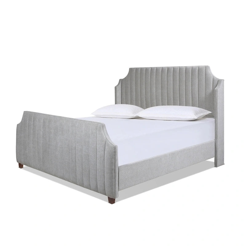 Estructura de cama tamaño King con panel capitoné acanalado