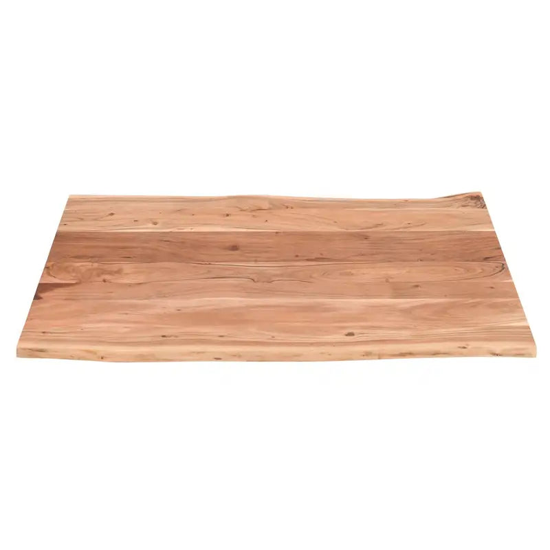 Mesa de centro estilo granja de acacia de 45 pulgadas con bordes naturales y base metálica tipo trineo, marrón y negro