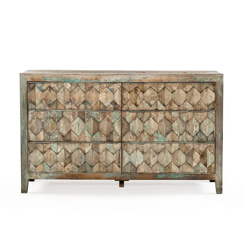 Cómoda vintage de madera de teca recuperada