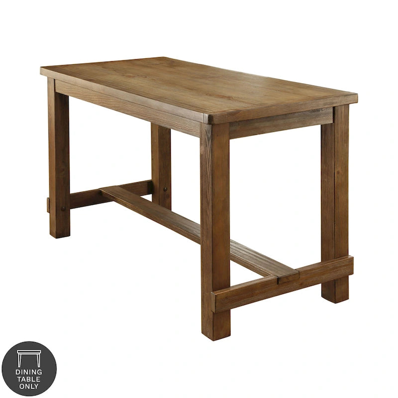 Rustiekbruine tafel van massief hout op barhoogte van 60 inch
