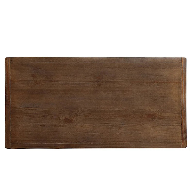 Mesa rústica de 60 pulgadas de madera maciza y altura de barra, color marrón