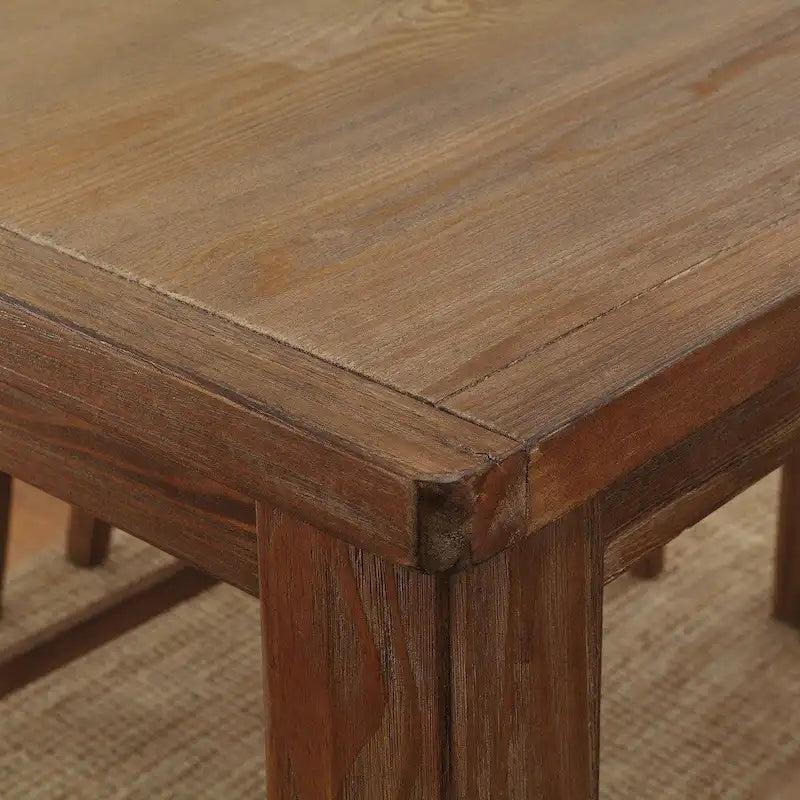 Rustiekbruine tafel van massief hout op barhoogte van 60 inch