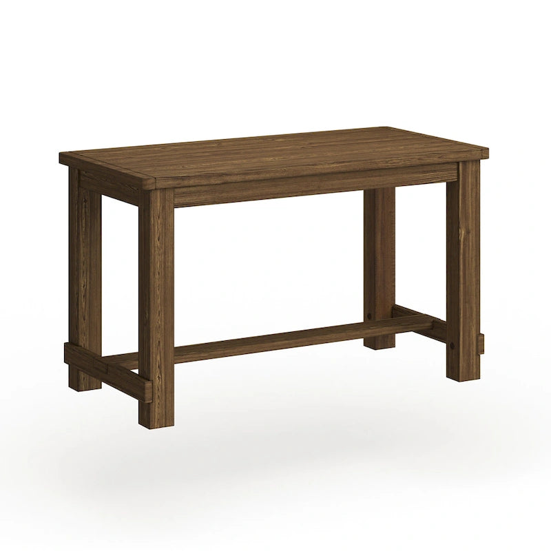 Rustiekbruine tafel van massief hout op barhoogte van 60 inch