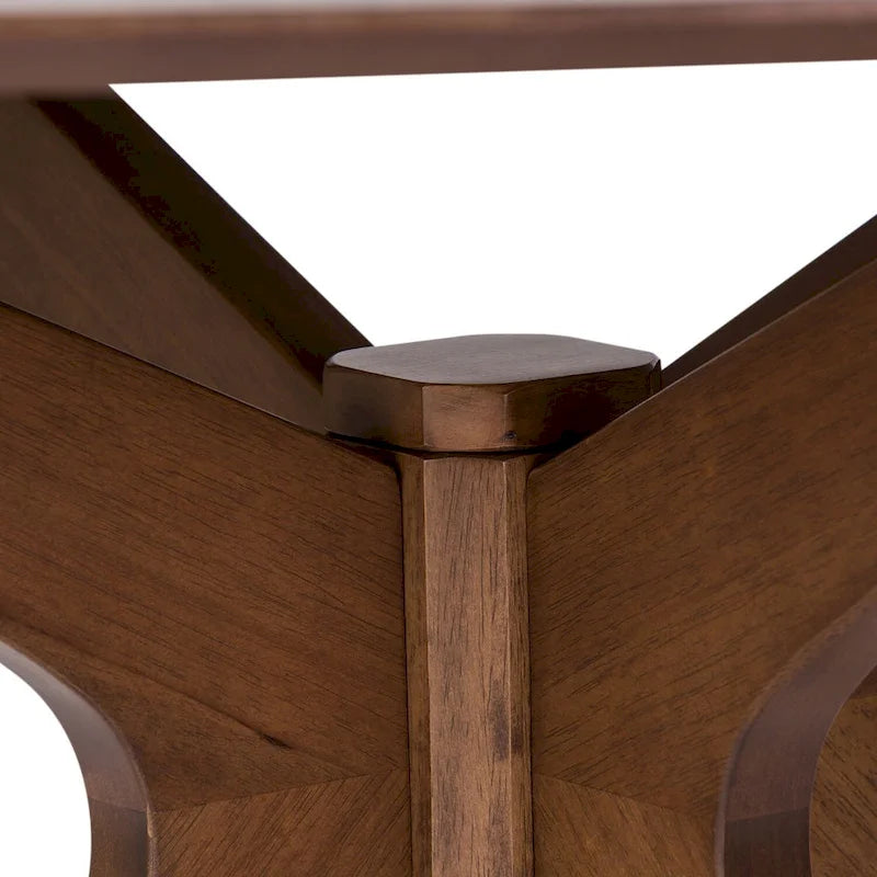 Mesa redonda con pedestal de nogal satinado