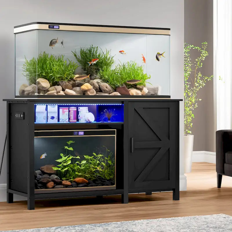 Mueble para acuario de peceras de 55-75 galones con tira de luces RGB