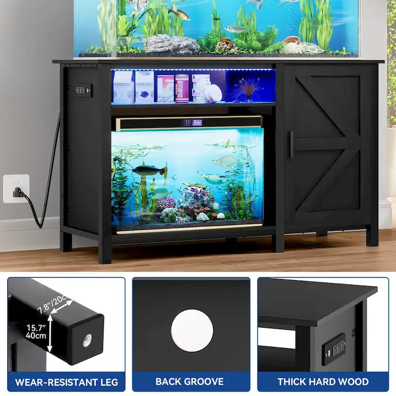 Aquarienunterschrank für 55-75-Gallonen-Fischaquarien mit RGB-Lichtleiste