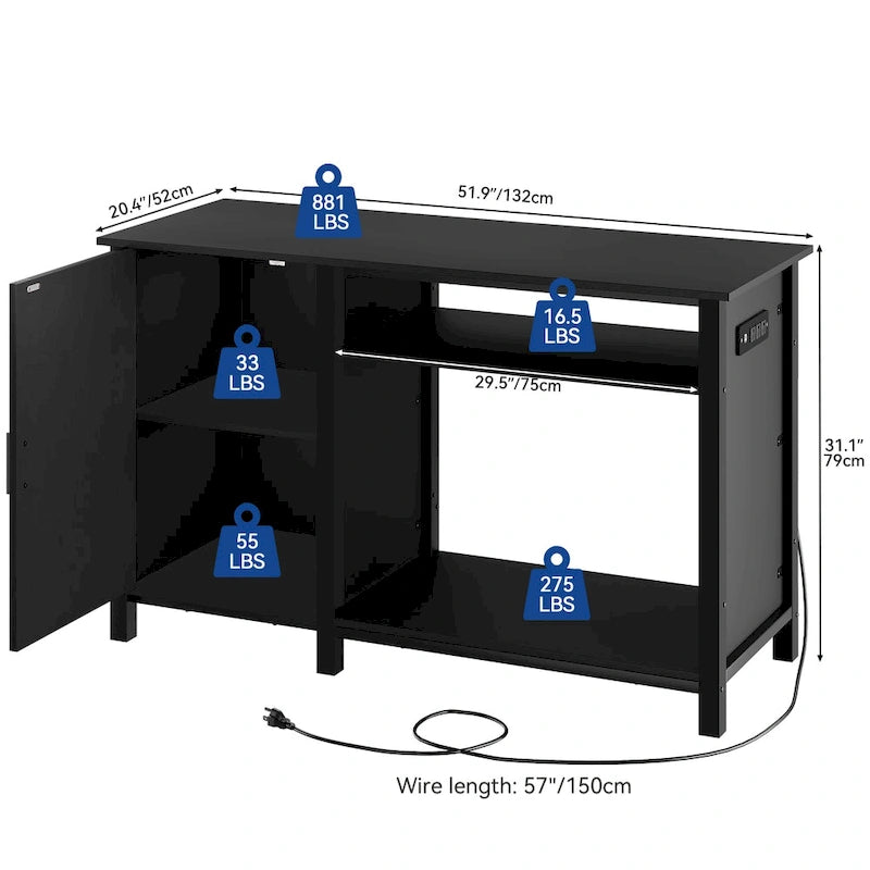Aquarienunterschrank für 55-75-Gallonen-Fischaquarien mit RGB-Lichtleiste