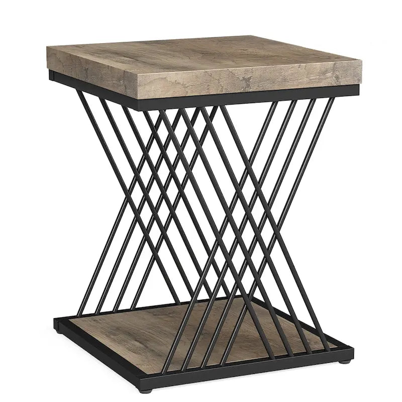 Tavolino quadrato, comodino moderno di metà secolo, tavolino decorativo per soggiorno