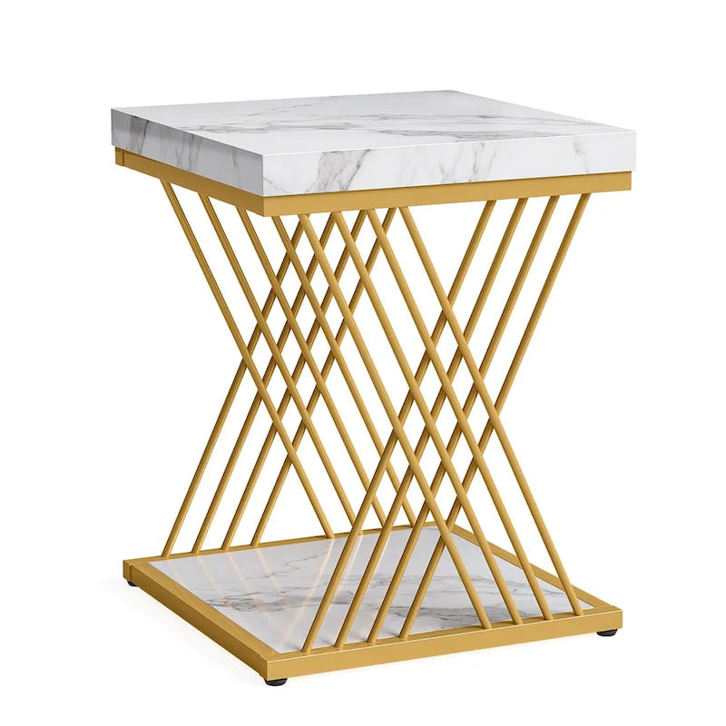 Tavolino quadrato, comodino moderno di metà secolo, tavolino decorativo per soggiorno