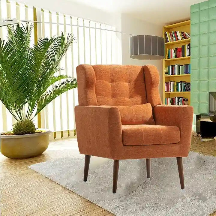 Moderner Akzentstuhl, Chenille-Sessel für Wohnzimmer, bequemer, weich gepolsterter Loungesessel für kleine Räume und Schlafzimmer