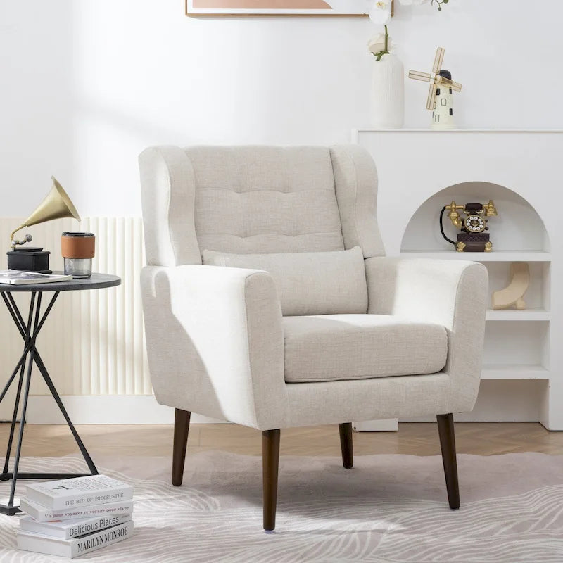 Sillón decorativo moderno, sillón de chenilla para la sala, cómodo sillón lounge acolchado y suave para espacios pequeños y dormitorios