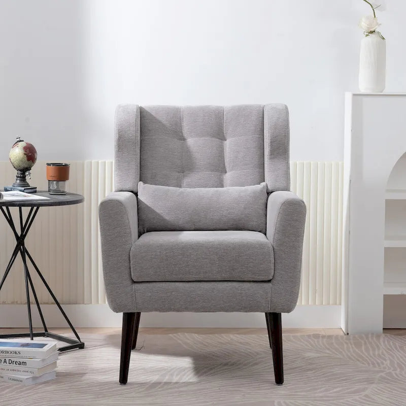 Modern Accent Chair,Chenille Arm Chairs for Living Room,Comfy Soft Padded Lounge Chair in Small Space, Bedroom