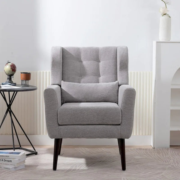 Modern Accent Chair,Chenille Arm Chairs for Living Room,Comfy Soft Padded Lounge Chair in Small Space, Bedroom