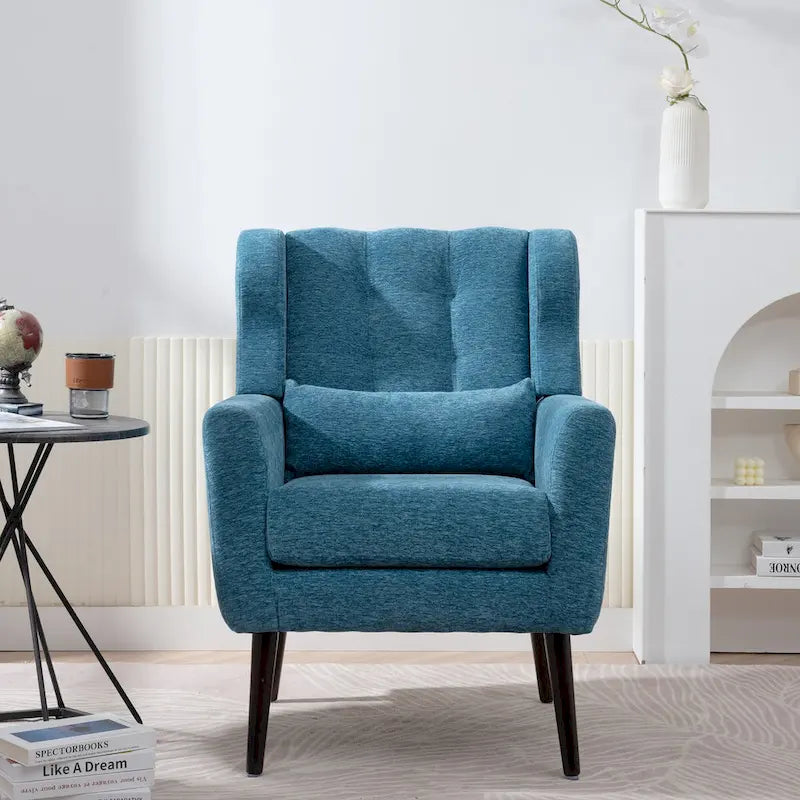 Moderner Akzentstuhl, Chenille-Sessel für Wohnzimmer, bequemer, weich gepolsterter Loungesessel für kleine Räume und Schlafzimmer
