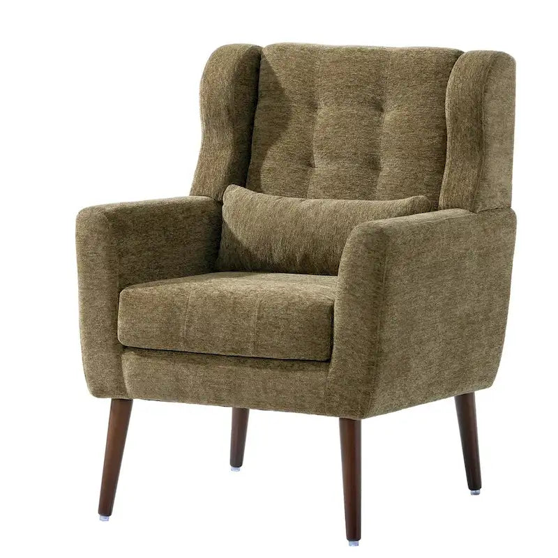 Moderner Akzentstuhl, Chenille-Sessel für Wohnzimmer, bequemer, weich gepolsterter Loungesessel für kleine Räume und Schlafzimmer
