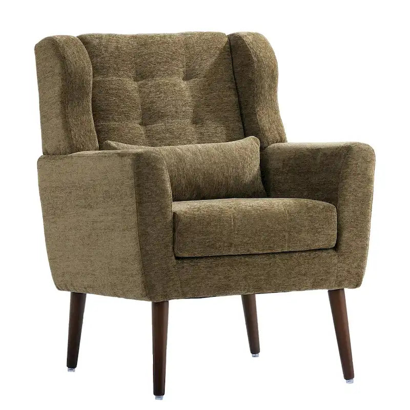 Moderner Akzentstuhl, Chenille-Sessel für Wohnzimmer, bequemer, weich gepolsterter Loungesessel für kleine Räume und Schlafzimmer