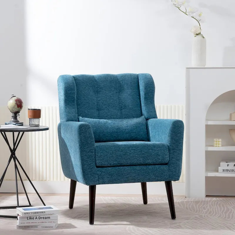 Moderner Akzentstuhl, Chenille-Sessel für Wohnzimmer, bequemer, weich gepolsterter Loungesessel für kleine Räume und Schlafzimmer