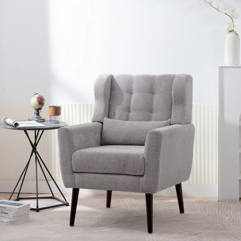 Moderner Akzentstuhl, Chenille-Sessel für Wohnzimmer, bequemer, weich gepolsterter Loungesessel für kleine Räume und Schlafzimmer