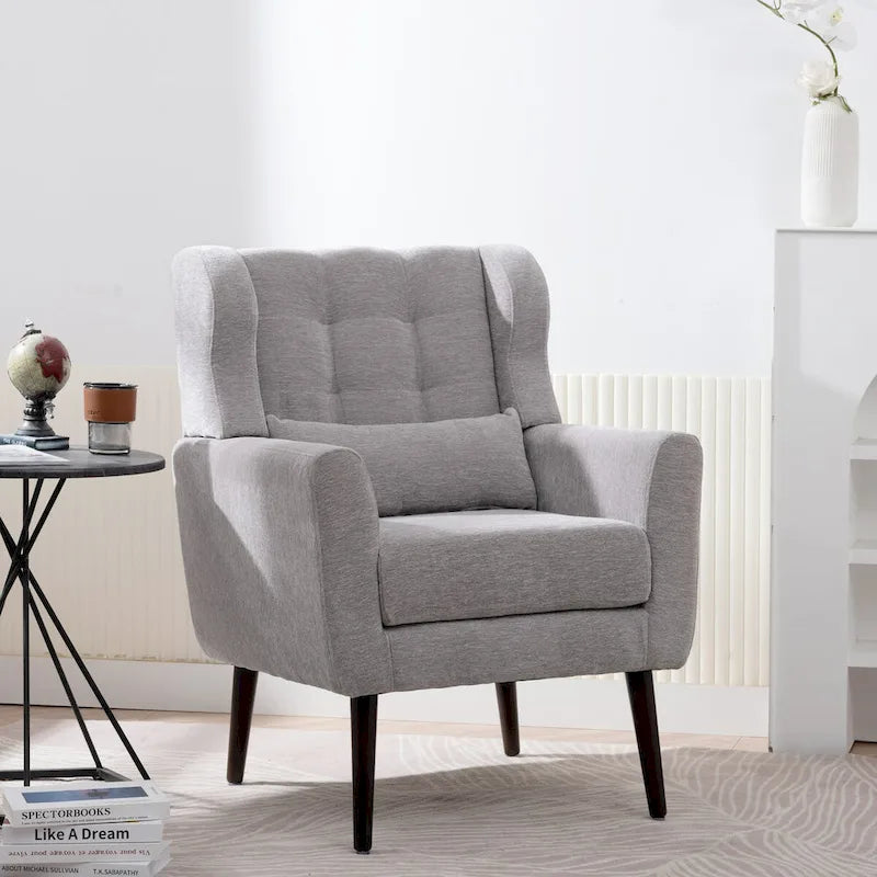 Moderner Akzentstuhl, Chenille-Sessel für Wohnzimmer, bequemer, weich gepolsterter Loungesessel für kleine Räume und Schlafzimmer