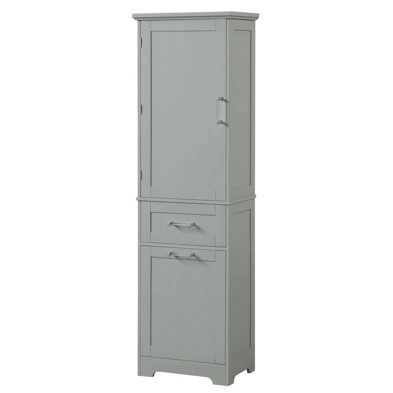 Linnenkast van 20 in. B x 13 in. D x 68.1 in. H met 2 laden van verschillend formaat en verstelbare plank
